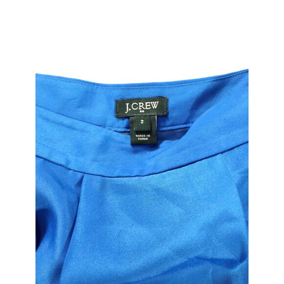 J. Crew Womens Colorblock‎ Skirt Size 2 Blue Green Pleated Classic Preppy - Picture 2 of 7